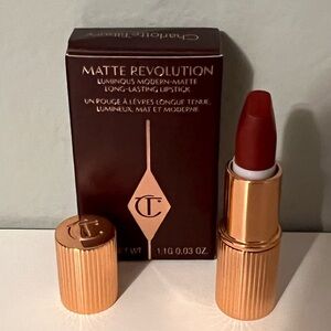 Mini Charlotte Tilbury Matte Revolution Lipstick in “Walk of No Shame” 0.03 oz